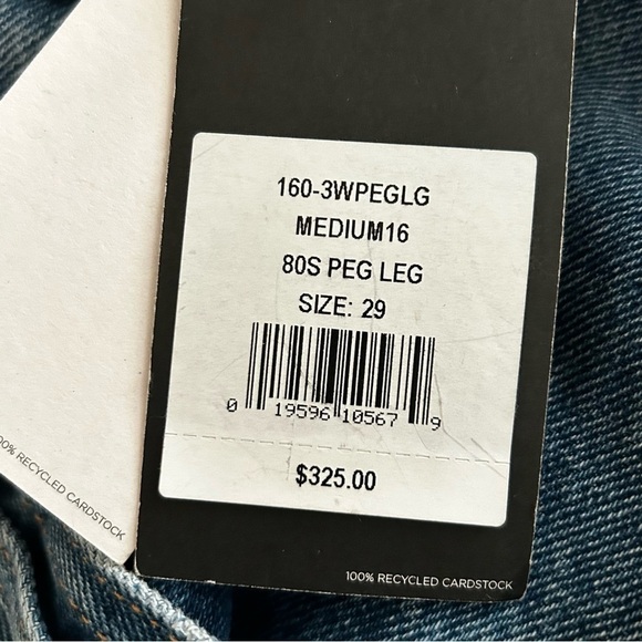 Re/Done 80’s Peg Leg Jeans Medium Wash size 29 Buttonfly - Picture 6 of 8